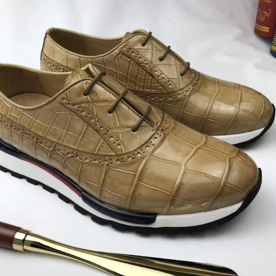 Rossie Viren crocodile sports shoes for men, casual leisure shoes with textured crocodile pattern and comfortable design.