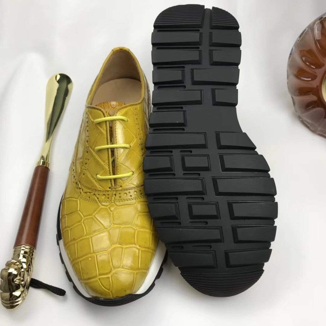 Rossie Viren men's crocodile sports shoes, stylish leisure shoes with crocodile texture and comfortable design.