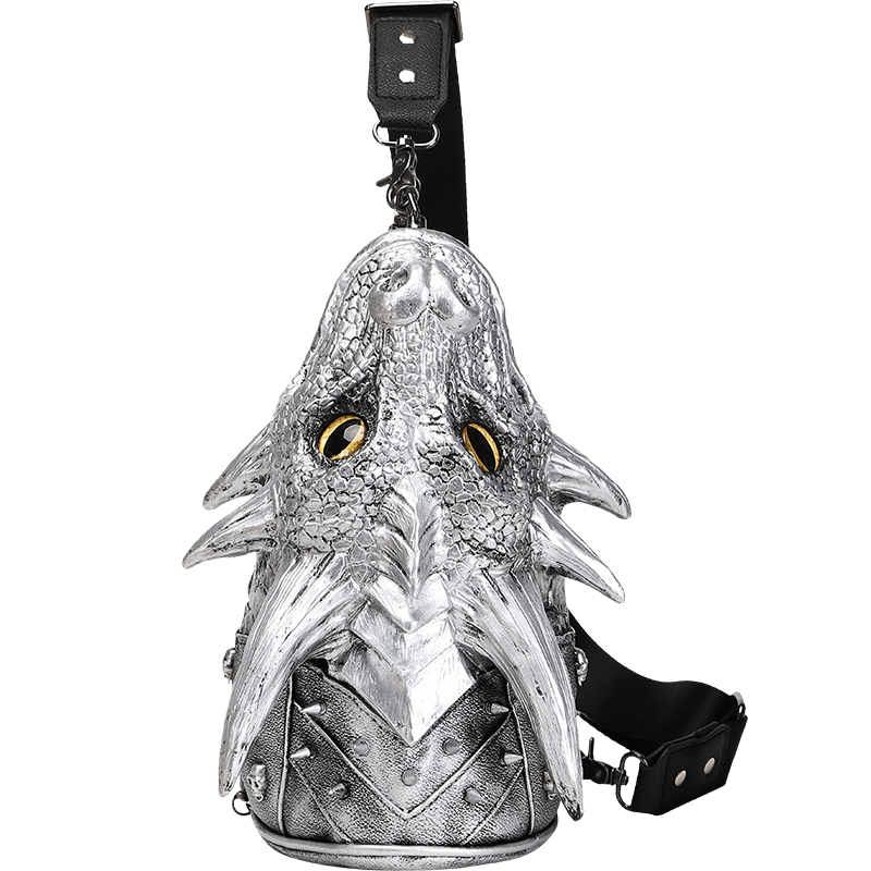 Rossie Viren 3D backpack featuring a dragon head design, multi-way crossbody and chest sling messenger bag for stylish, versatile wear