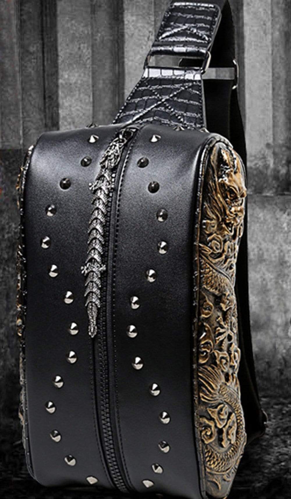 Fashion 3D Punk Rivets  Backpack  Travelling Rucksack  Computer Bag Without  Hat