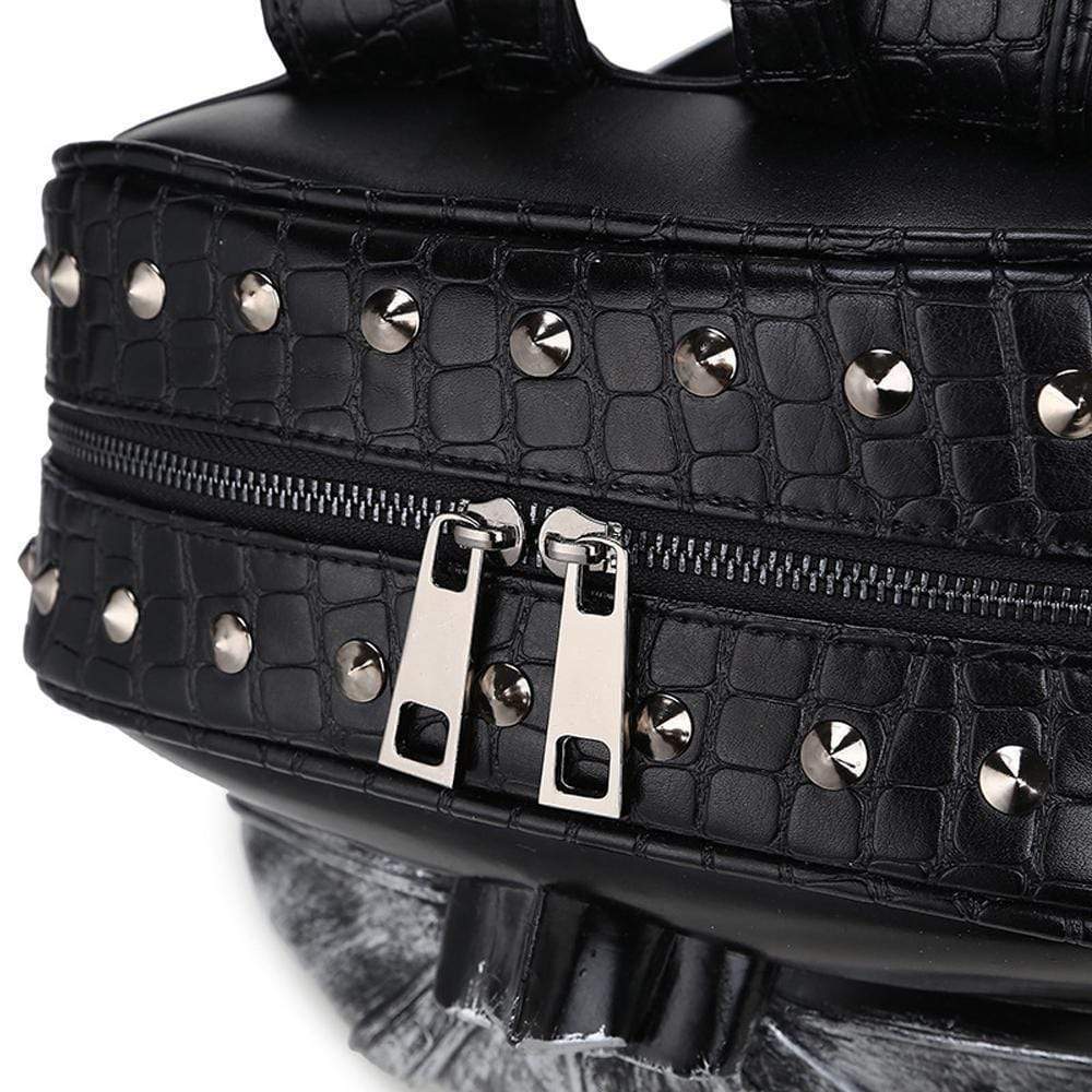 Rossie Viren 3D punk backpack featuring a pirate skull crown design, cartoon-style school knapsack for teenagers.