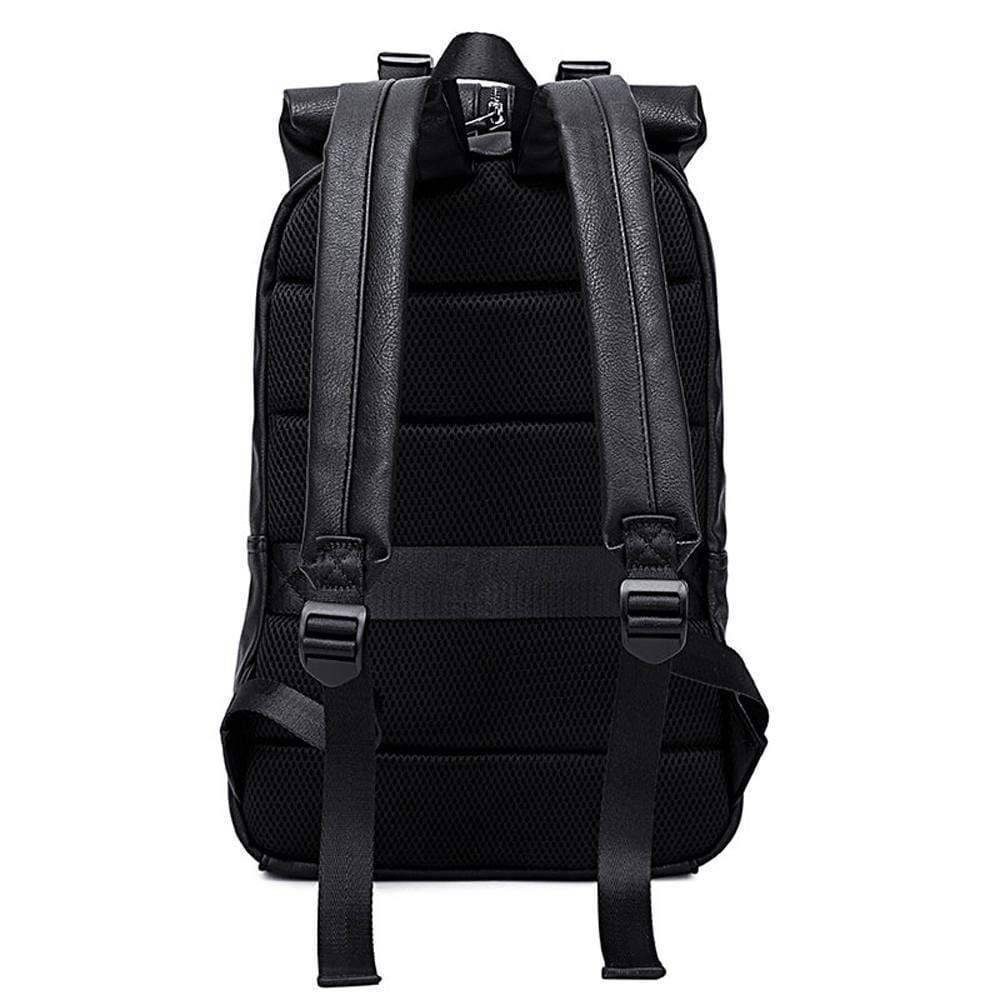 Rossie Viren large waterproof backpack with pleated front zip pocket and wheels, designed for laptop and travel luggage.