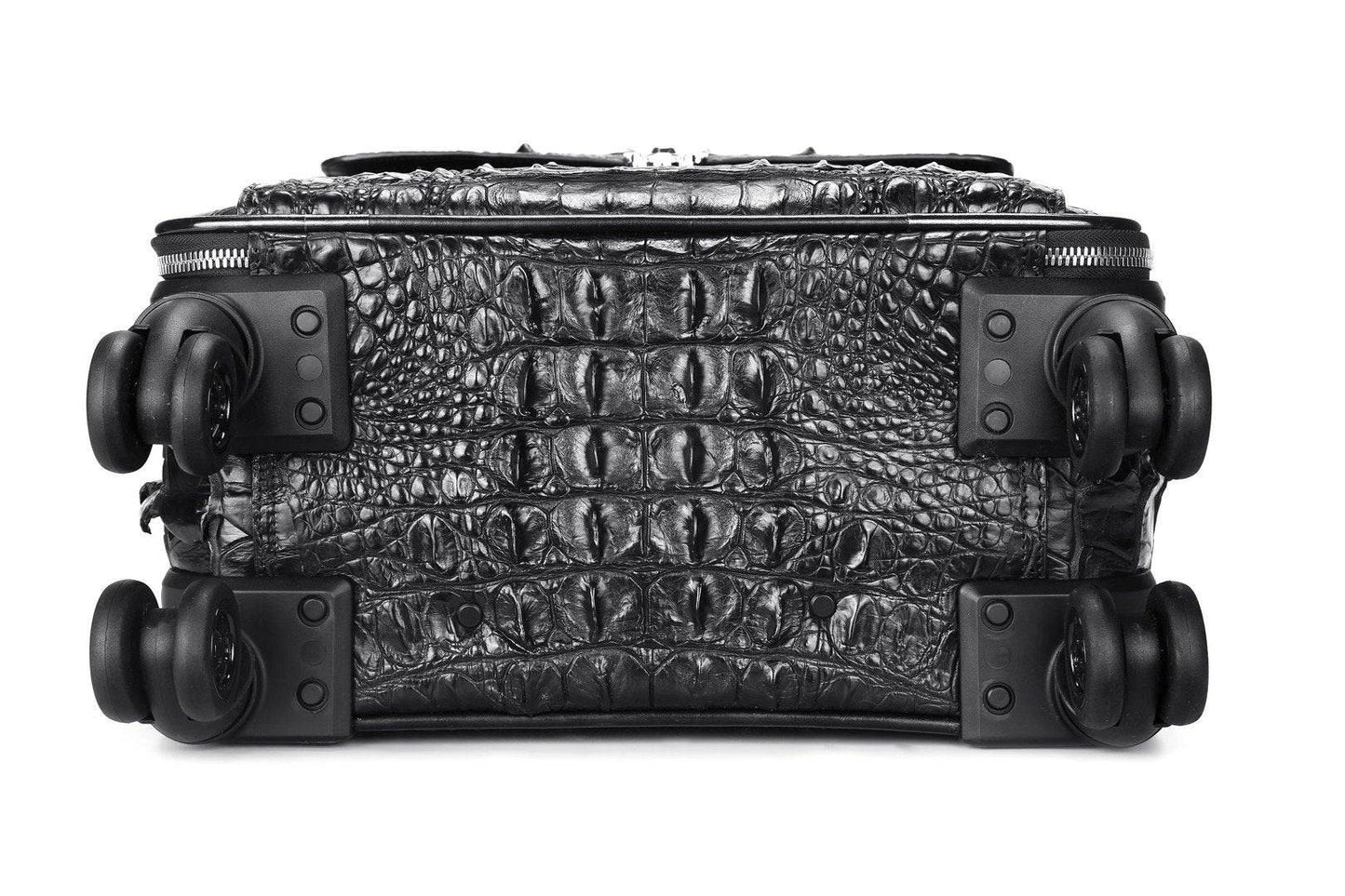 Genuine Crocodile Leather 16 Inch Suitcase Cabin Luggage Universal Wheels Bag Boarding Case Small Box For Short Travel Wheelie Suitcases