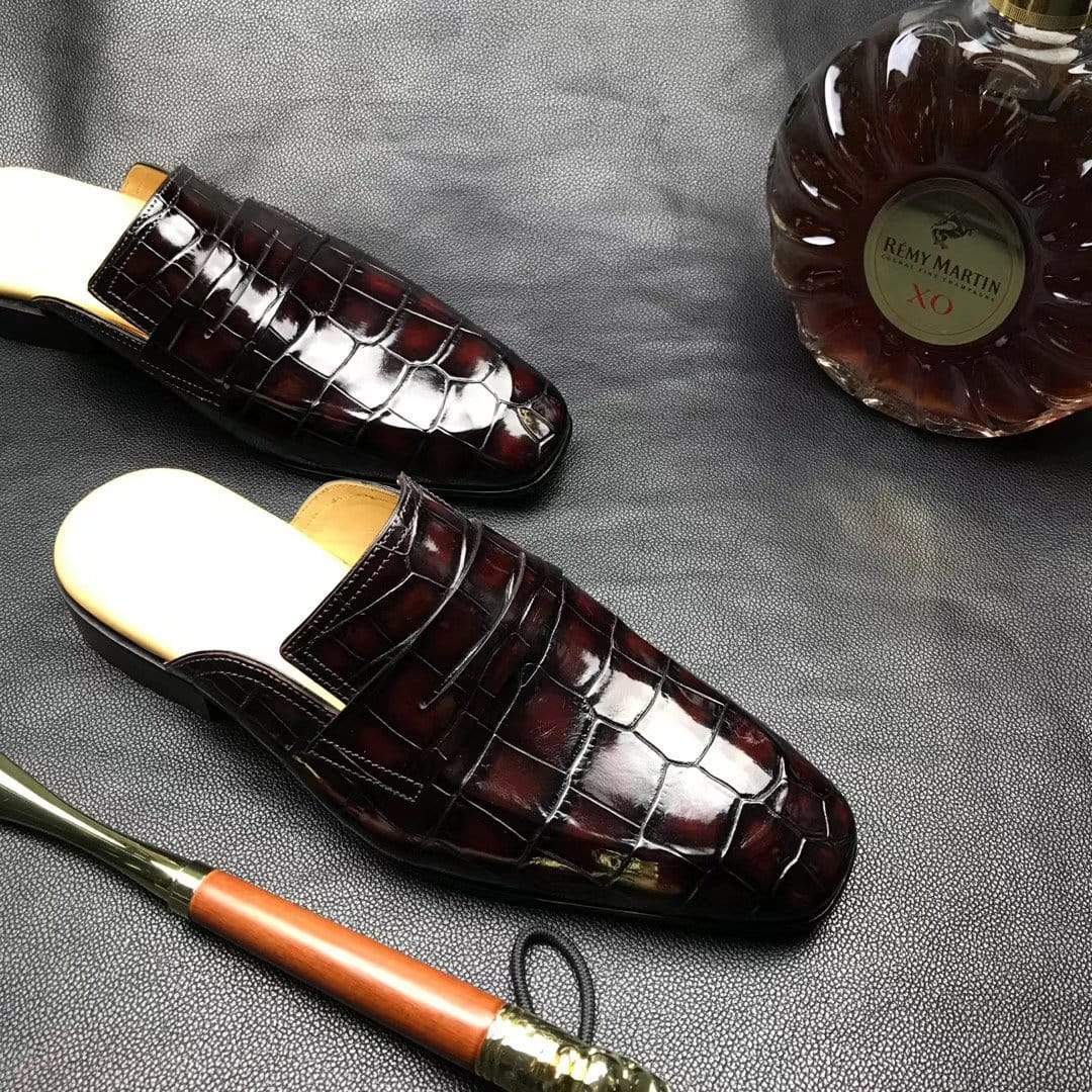 Crocodile Shoes Genuine Crocodile Leather Penny Casual Loafers  Slip-On Slippers