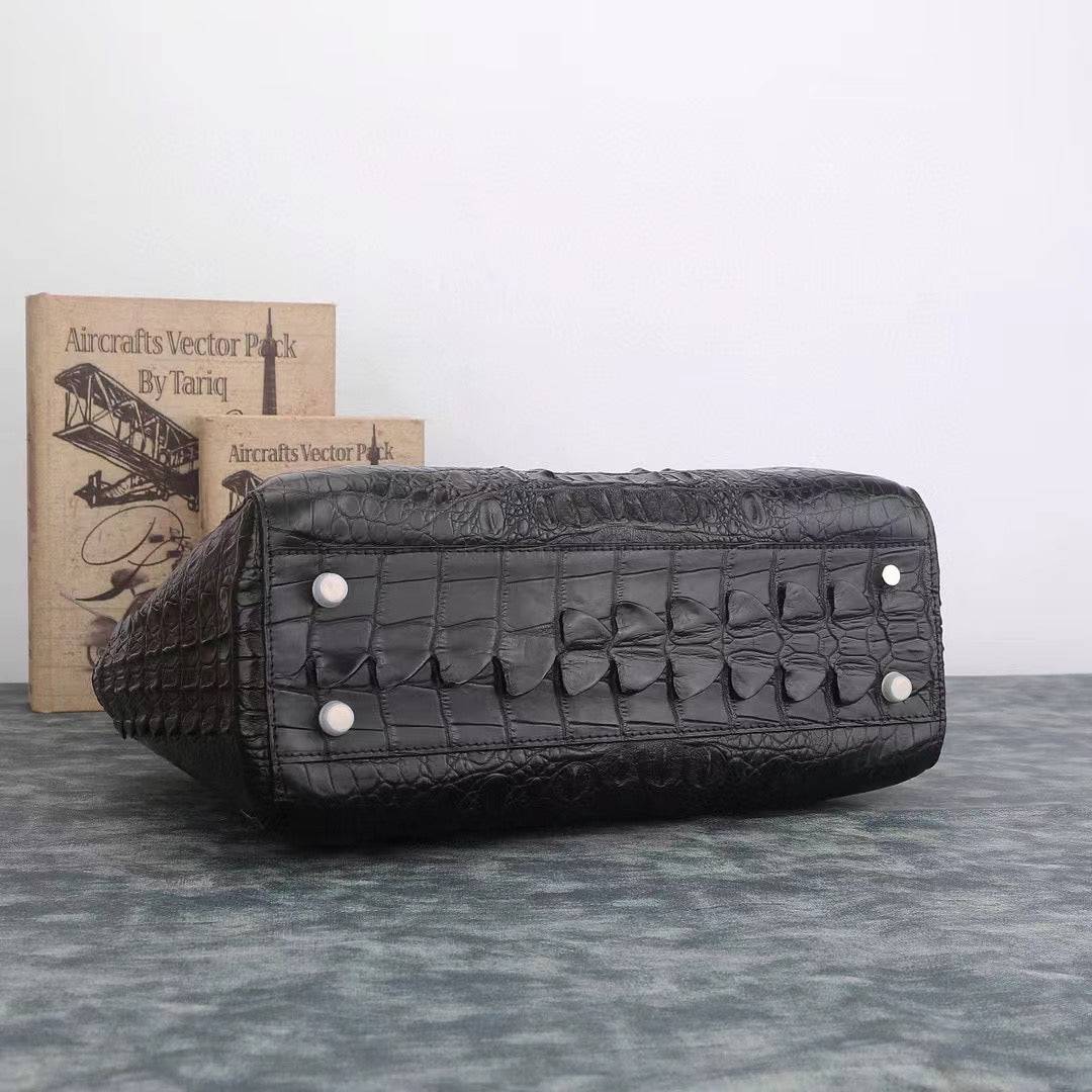 Genuine Crocodile Leather Top Handle Tote Bag