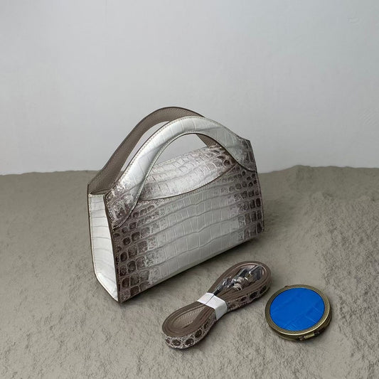Genuine Himalaya Crocodile  Leather Top Handle Cross Body Bag For Women