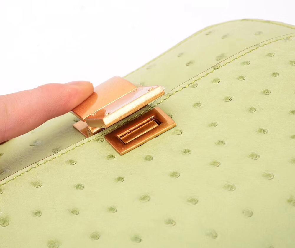 Genuine Ostrich Leather Mini Falp Cross body Messenger Shoulder Bags For Summer