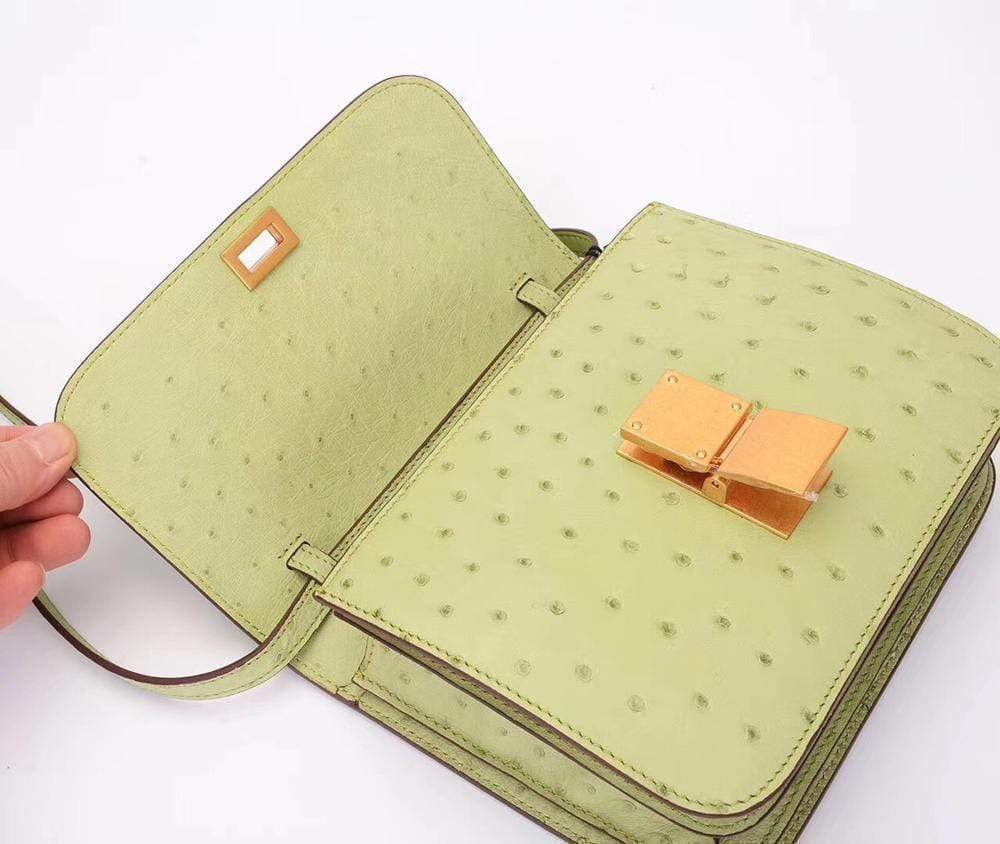 Genuine Ostrich Leather Mini Falp Cross body Messenger Shoulder Bags For Summer
