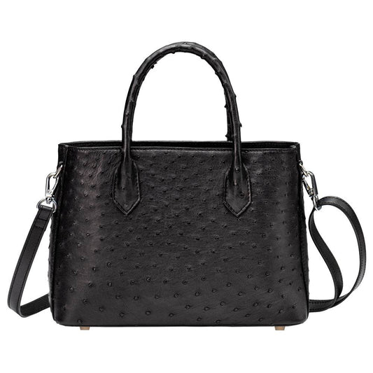 Genuine Ostrich Leather Mini Top Handle Bag