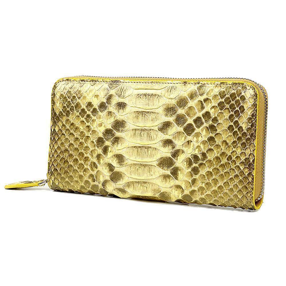 Genuine Python Leather  Zip Wallet