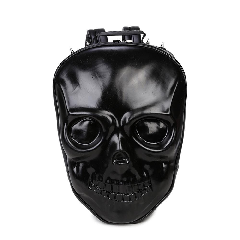 Rossie Viren 3D Halloween Skull Ghost backpack with faux leather design, suitable for laptop carrying and stylish rucksack use.