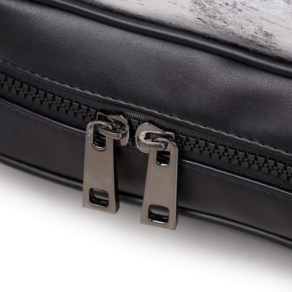 Rossie Viren 3D Halloween Skull Ghost backpack with faux leather design, perfect for carrying laptops and accessories.