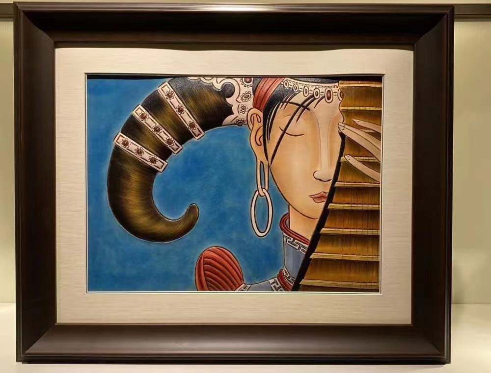 Handmade Customs Personalized Leather 3D Carving And Painting Photo Frame