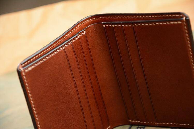 Handmade US Horween Shell Cordovan Leather Short Wallet Multi-card Holder Simple Wallets