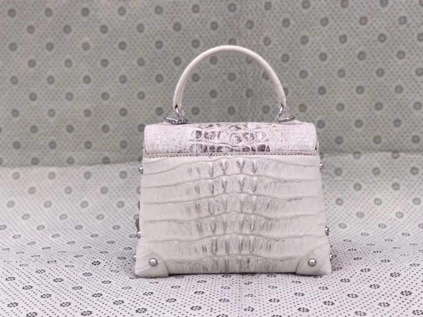 Rossie Viren ladies handbag with top-handle and genuine crocodile leather, featuring a crossbody messenger bag design.