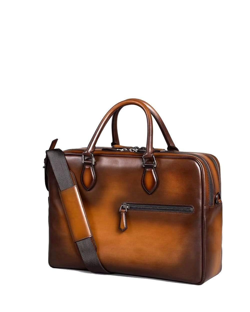 Vintage Smooth Cowhide Leather Briefcases, Business Bags And Laptop Computer Handbags