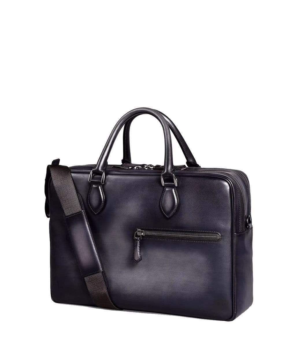 Vintage Rossie Viren cowhide leather briefcase and laptop bag with smooth, durable finish and classic business style.