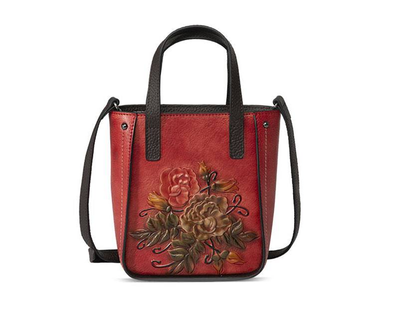 Rossie Viren women's leather mini tote crossbody bag with adjustable strap and sleek design, perfect for everyday use.