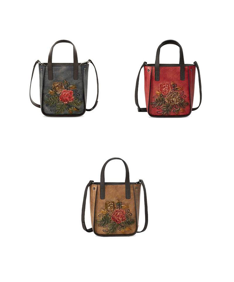 Rossie Viren women's leather mini tote crossbody bag with adjustable strap and sleek design, ideal for everyday use.