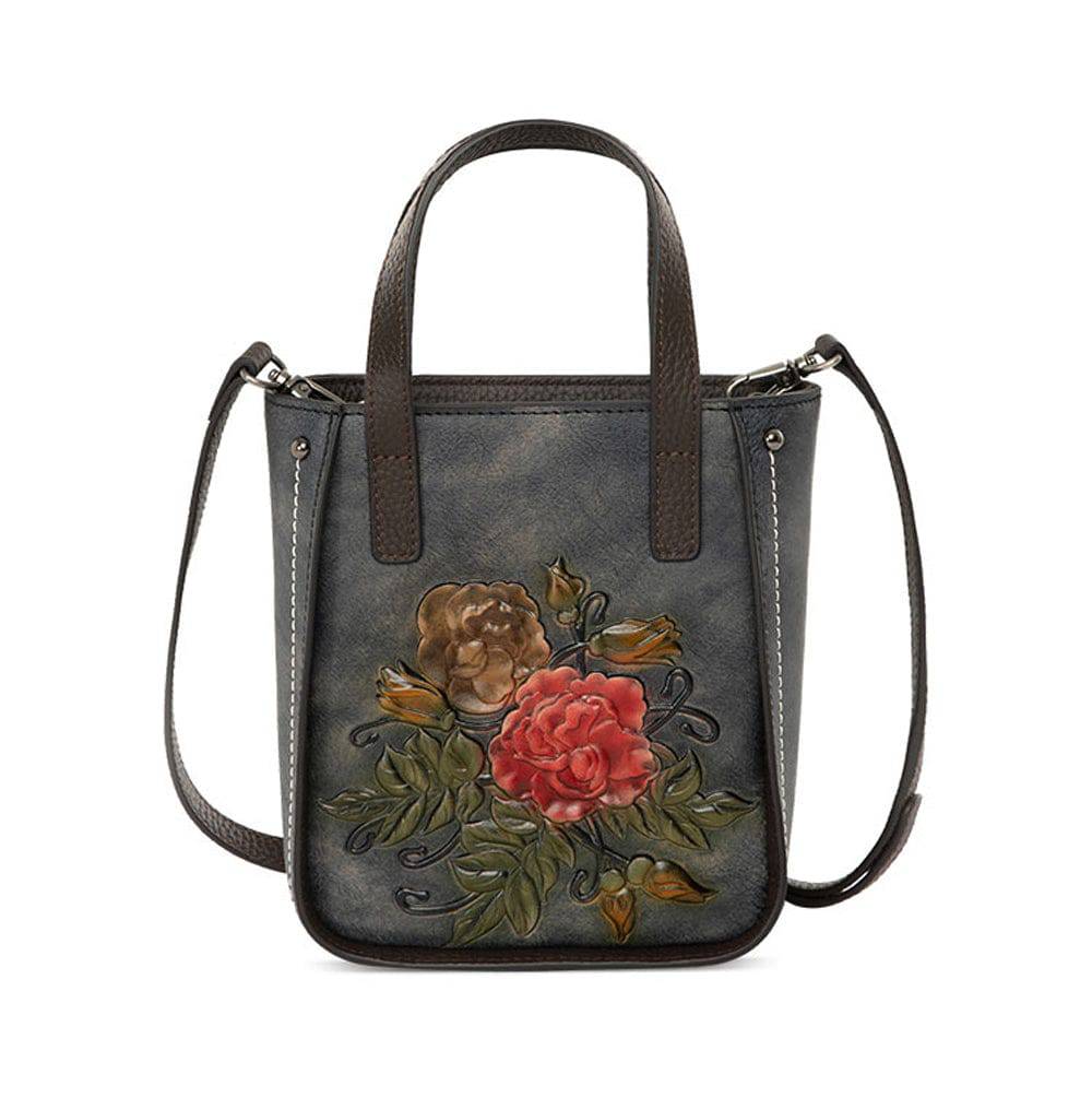 Rossie Viren women's leather mini tote crossbody bag with adjustable strap and sleek design, perfect for everyday use.