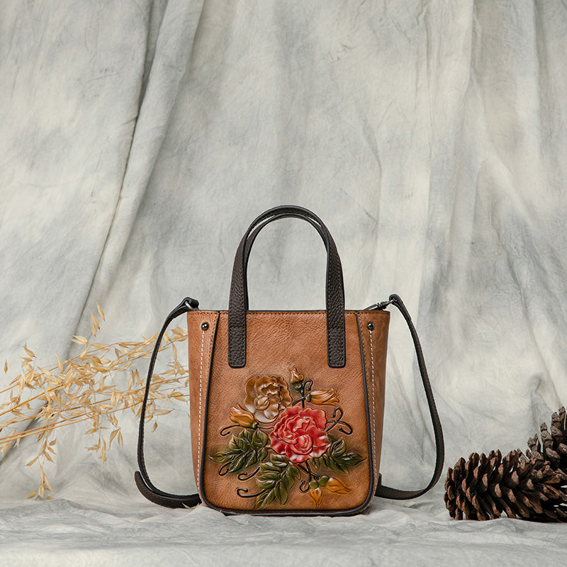 Rossie Viren women's leather mini tote crossbody bag with adjustable strap and sleek design for stylish carry.