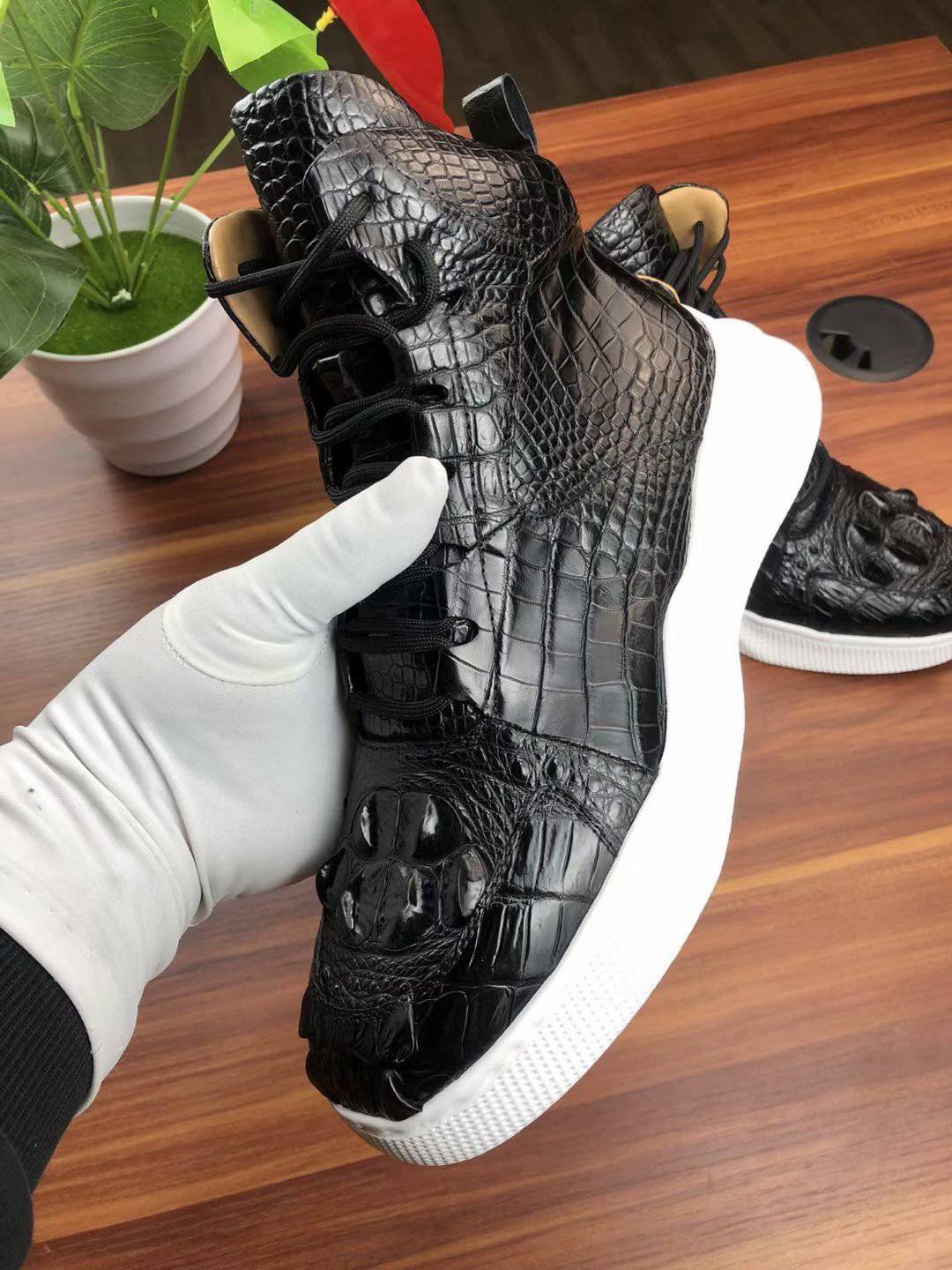 Crocodile Shoes Men's Crocodile Leather Boots Man Martin Boots Leisure Time Boots and Sportwear Man