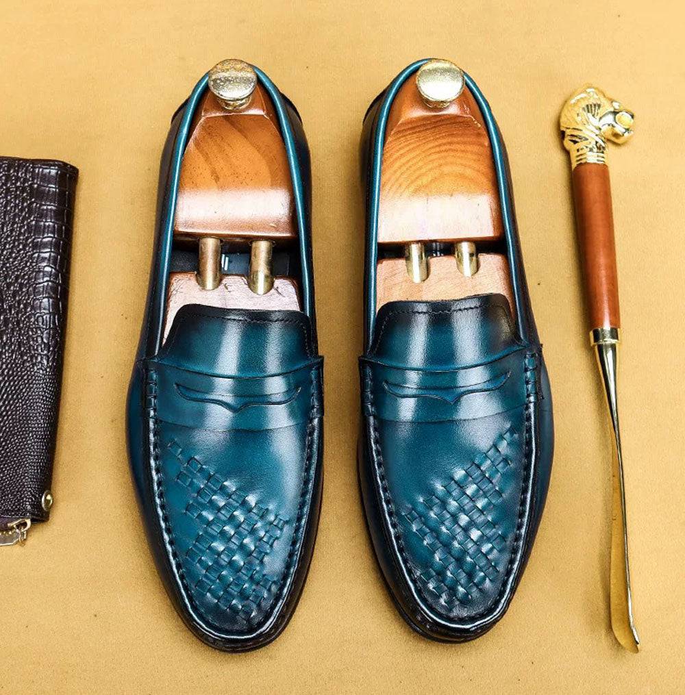 Men's Rossie Viren driving leather shoes and casual loafers, brown leather slip-on shoes for men, stylish and comfortable footwear