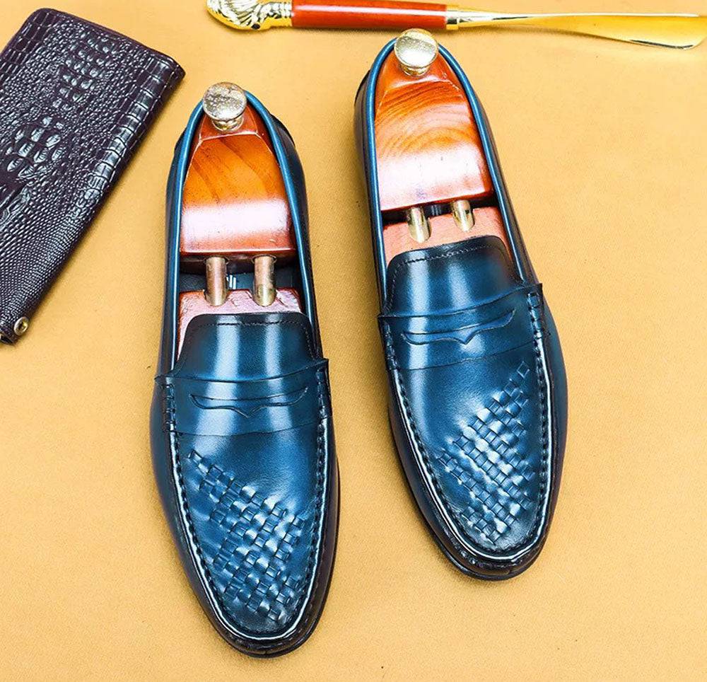 Men's Rossie Viren driving leather shoes and casual loafers, black leather footwear with sleek design and comfortable fit.