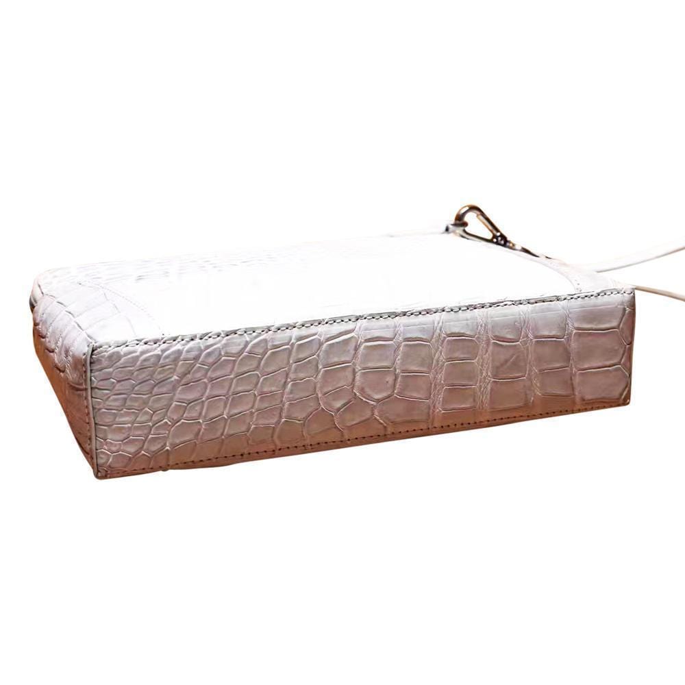 Men's genuine crocodile leather clutch bag with double zip, stylish Rossie Viren men's accessory.