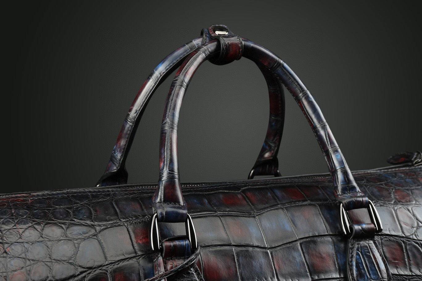 Men's Vintage Crocodile Leather Extra Large Travel Duffle Bag
