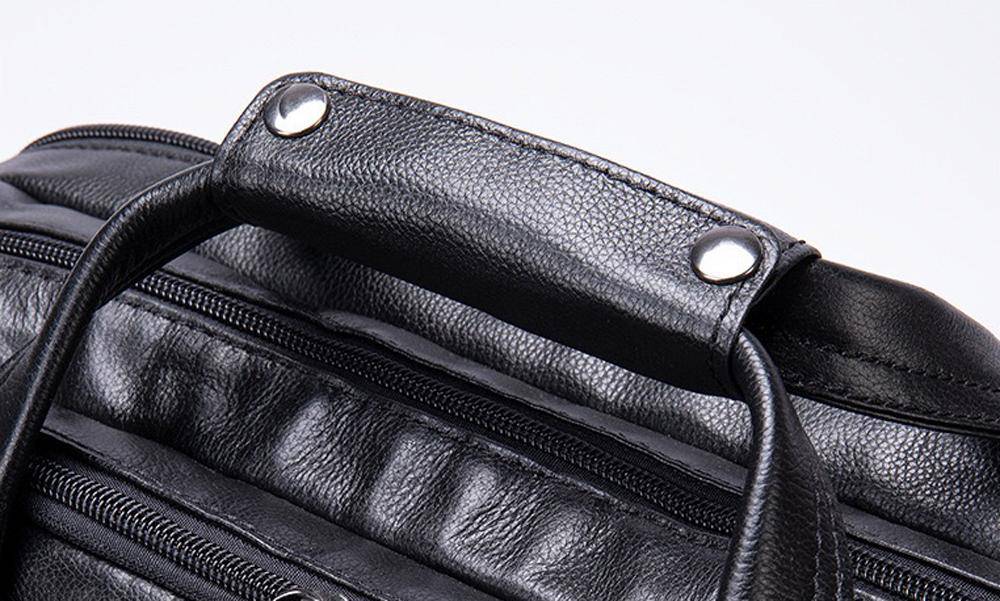 Rossie Viren men's leather briefcase with 15-inch laptop compartment, business messenger shoulder bag, stylish and functional.
