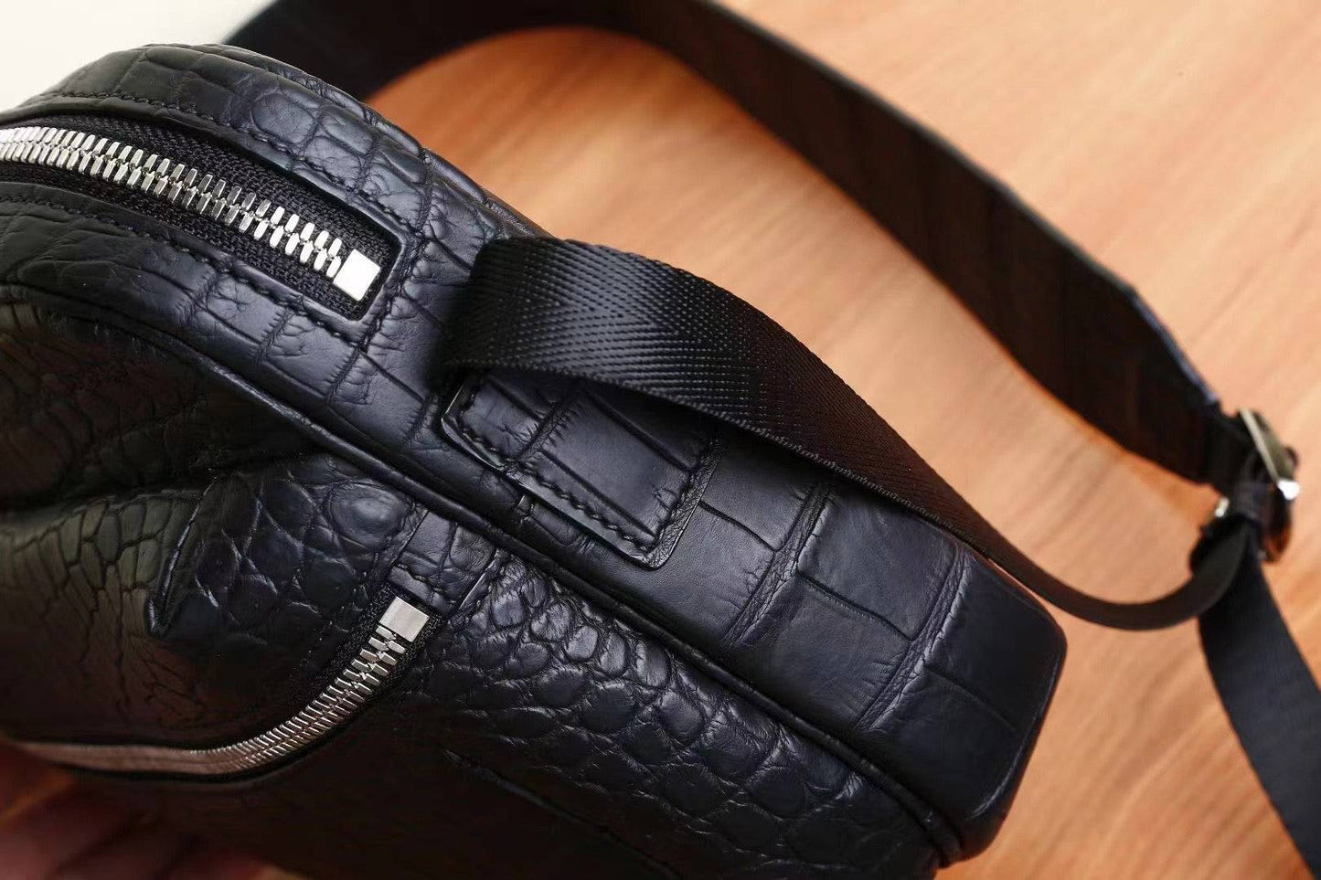 Mens Crocodile Leather  Cross Body Shoulder Bag