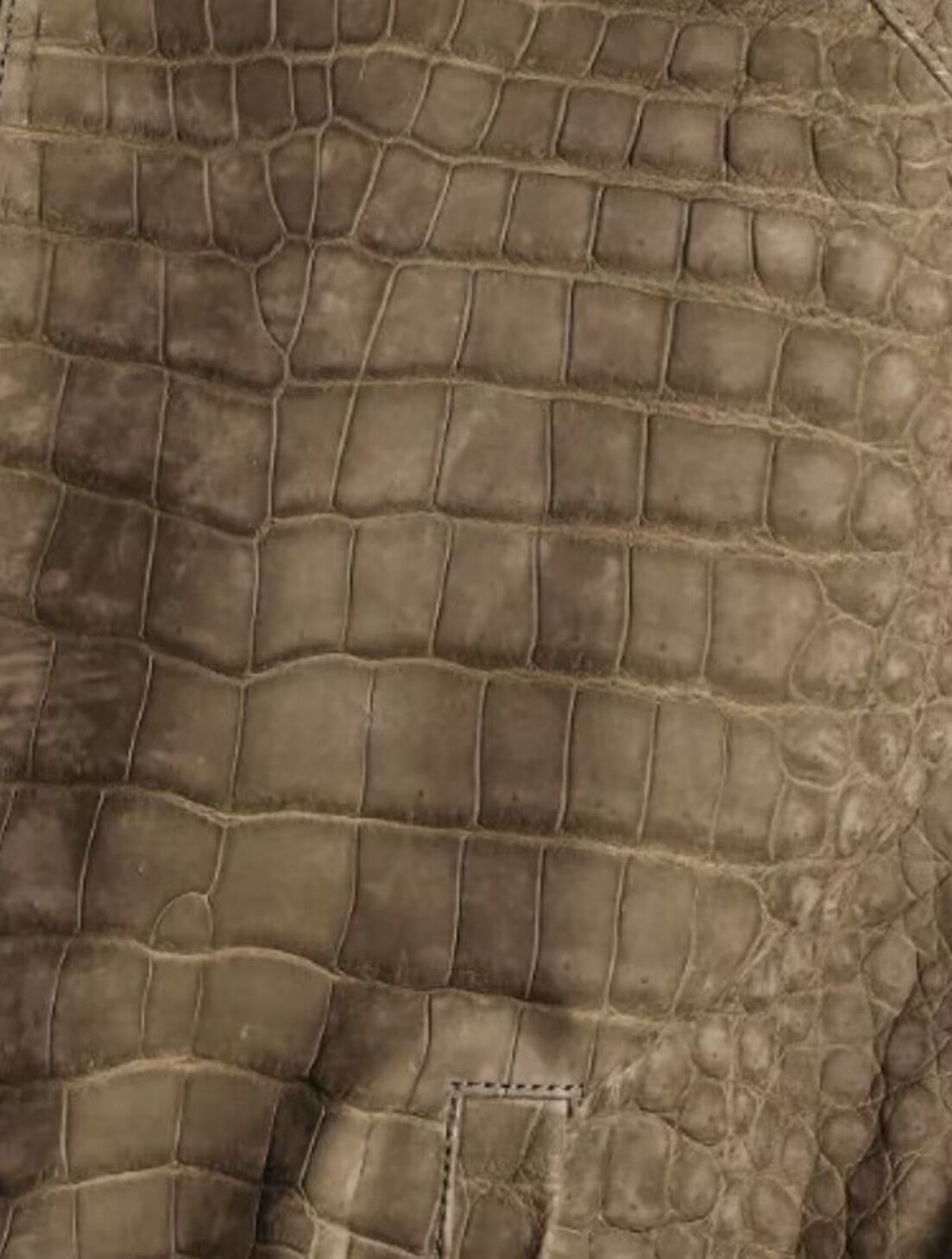 Rossie Viren women's genuine crocodile skin leather top handle canvas bag with large size and nubuck finish.