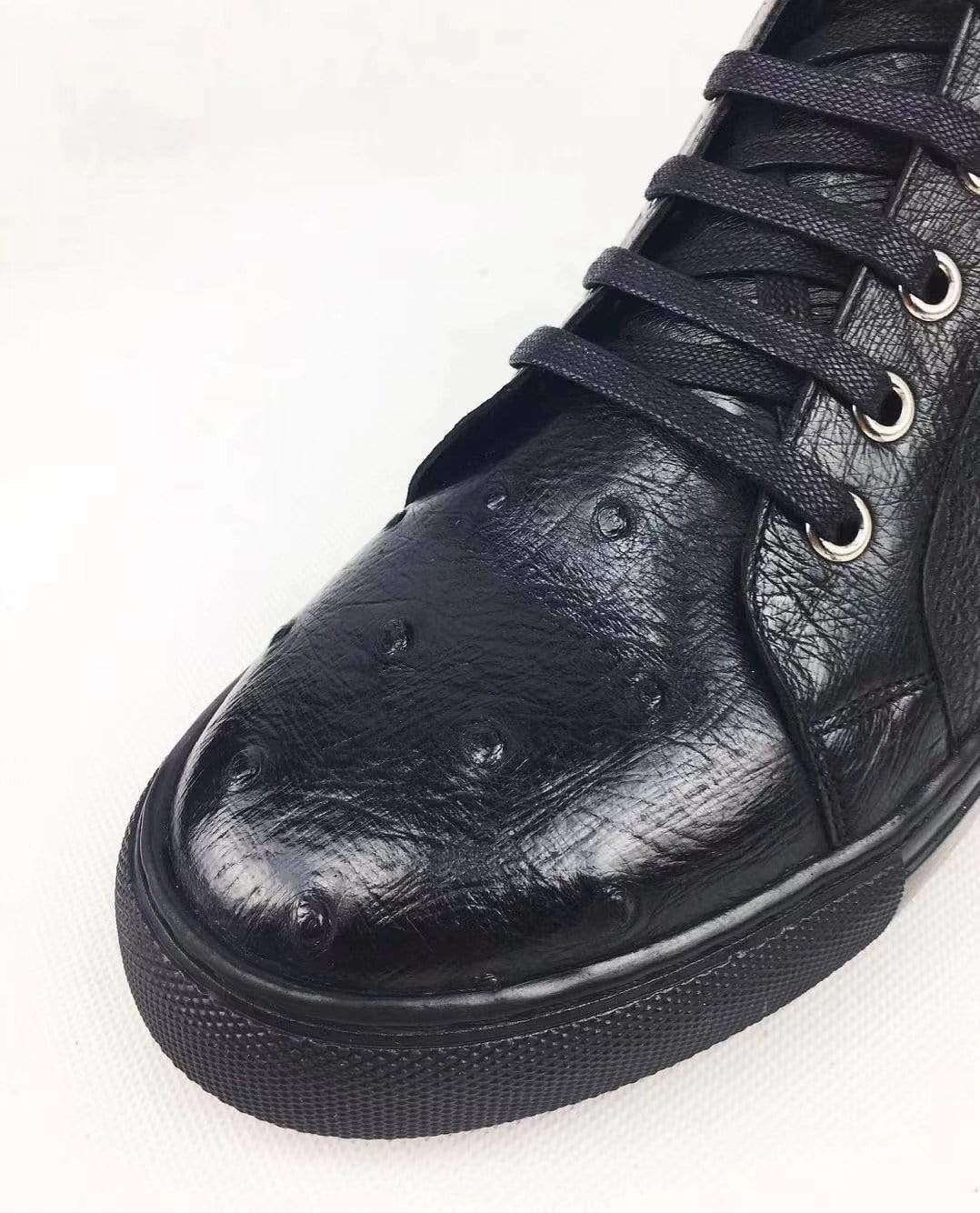 Crocodile Shoes Ostrich Leather Mens Pull Up Shoes