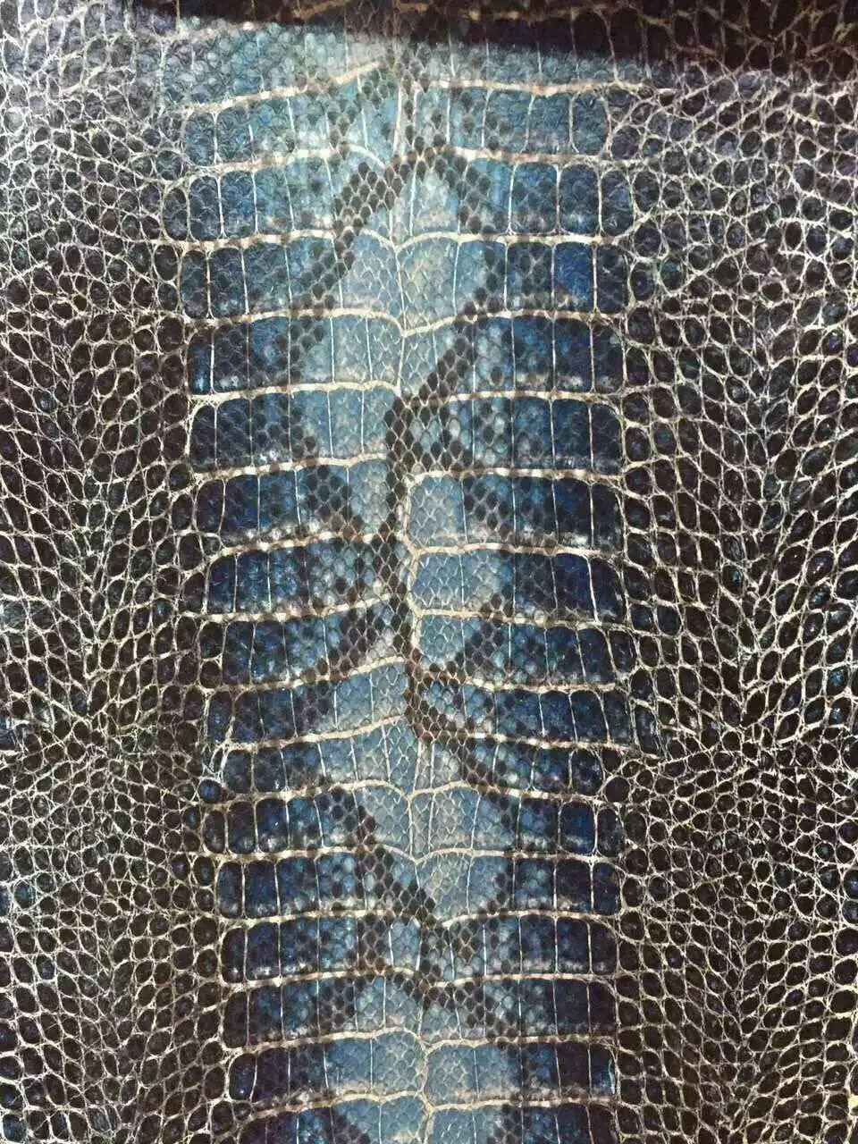 Python skin leather accessory in vibrant colorway from Exotic Skin Leather Bags, featuring detailed python scale texture.