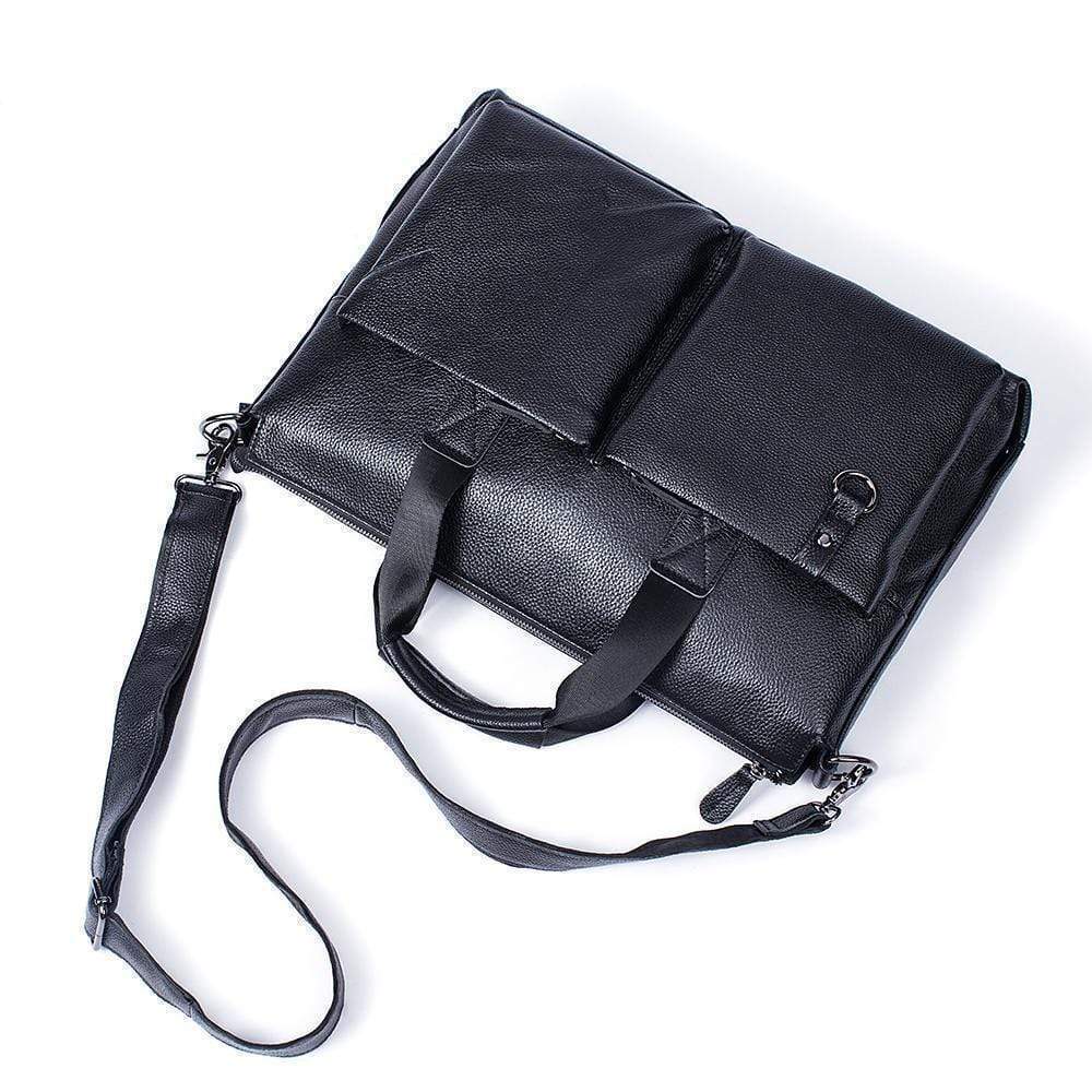 Rossie Viren large tote satchel bag for men, stylish folio briefcase with sturdy leather handle and spacious interior.