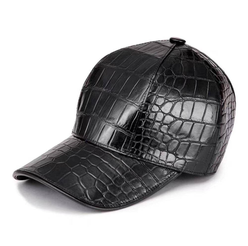 Rossie Viren crocodile belly leather strap baseball cap with a stylish back strap and structured design.