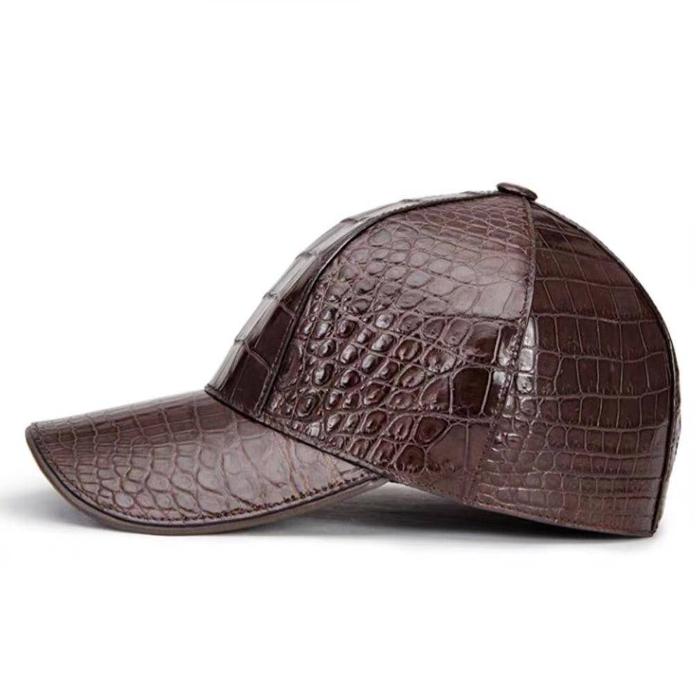 Rossie Viren crocodile belly leather strap baseball cap with adjustable back, stylish and durable for casual wear.