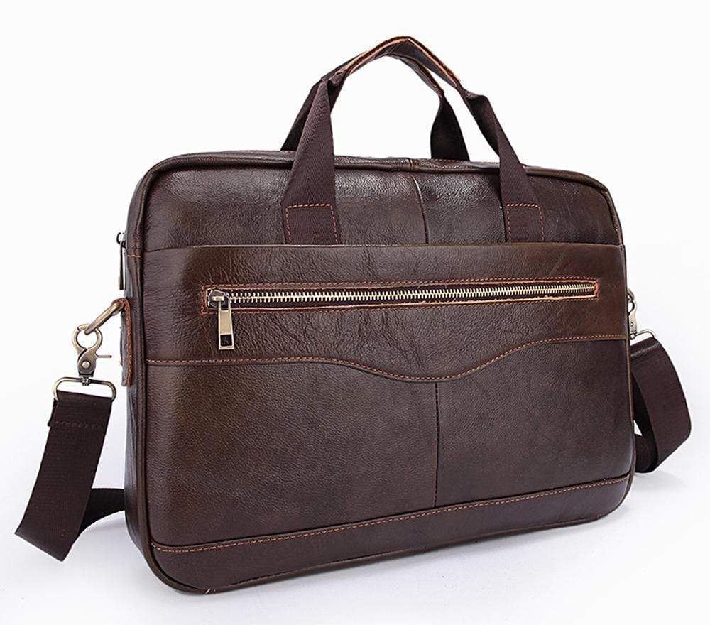 Rossie Viren handmade vintage leather briefcase for men featuring classic design, sturdy handle, and detailed craftsmanship.