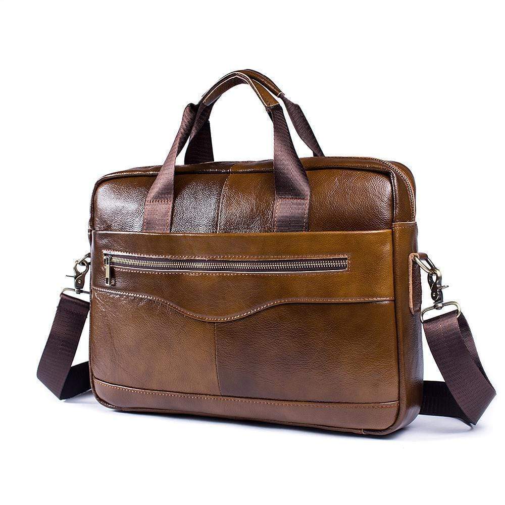 Rossie Viren handmade vintage leather briefcase for men, showcasing a classic, handcrafted handbag with sturdy leather design.