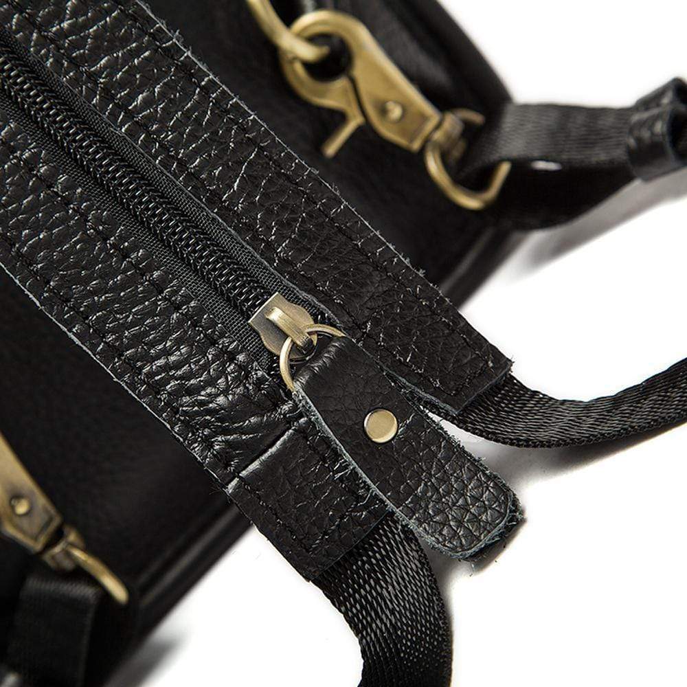 Rossie Viren men's genuine leather chest bag with crossbody strap, stylish business handbag for men.