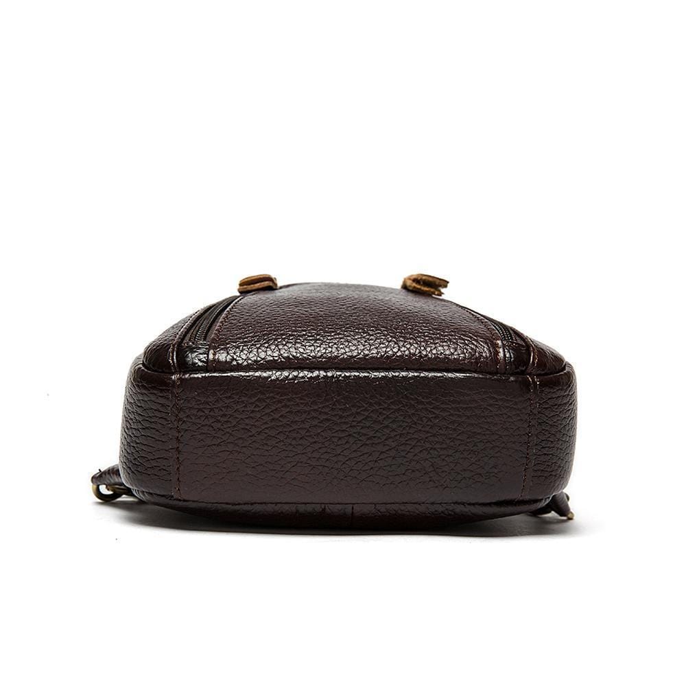 Rossie Viren Men Genuine Leather Business Casual Chest Bags Sling Shoulder Crossbody Bag