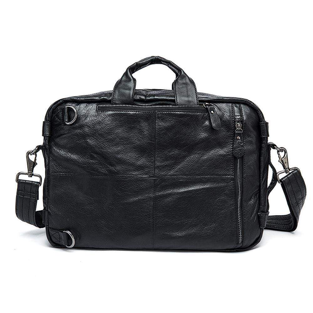 Rossie Viren men's vintage leather briefcase with dual large capacity, stylish and functional for professional use.