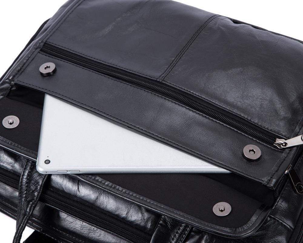 Rossie Viren  Men's Vintage Cowhide Leather Luggage Slim Briefcase