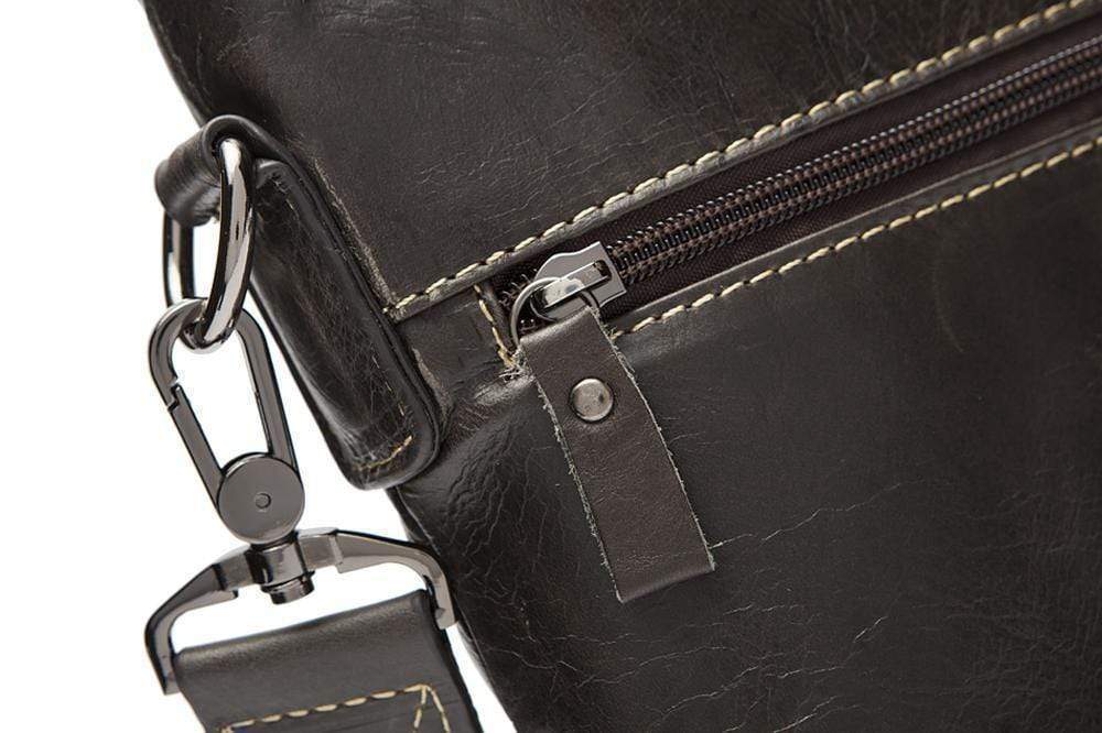 Rossie Viren Men's Vintage Cowhide Leather Voyager Small Messenger Bag