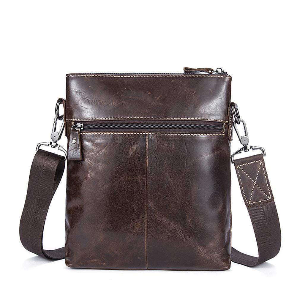 Rossie Viren Men's Vintage Cowhide Leather Voyager Small Messenger Bag