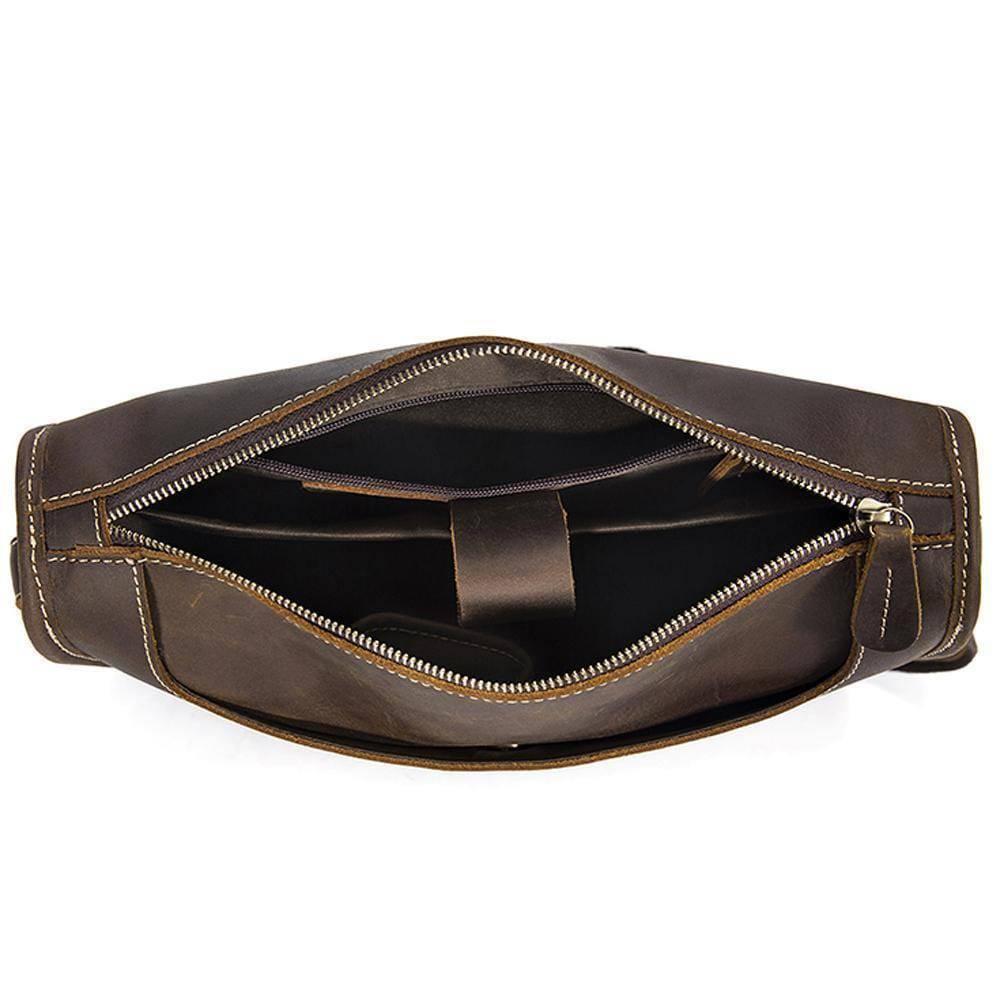 Rossie Viren  Men's Vintage  Leather Satchel Messenger Crossbody Bag