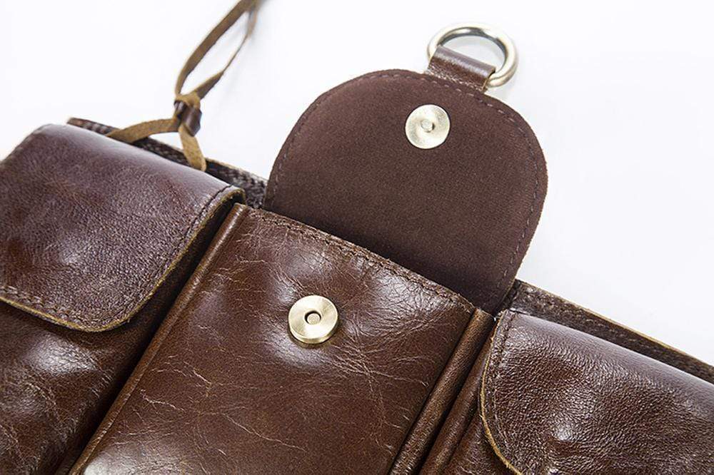Rossie Viren vintage brown waist shoulder handbag with adjustable strap and classic design for everyday use.