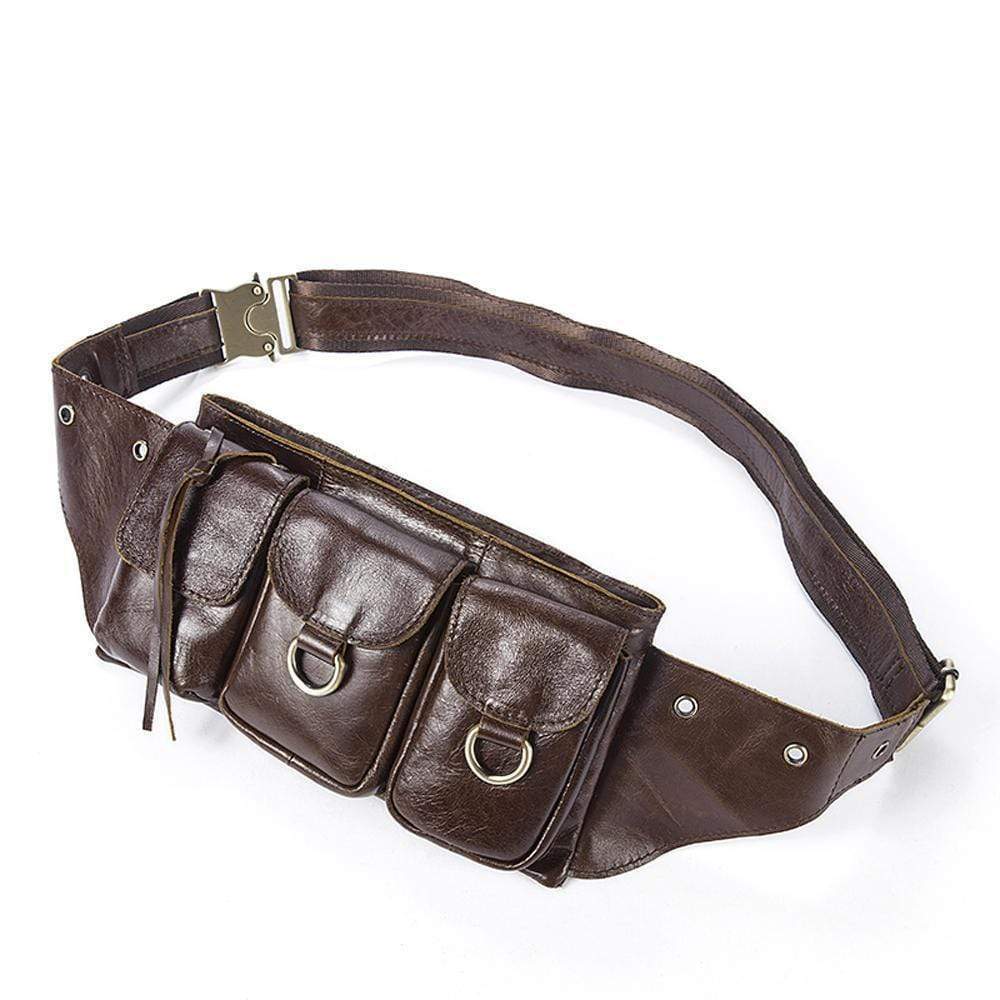 Rossie Viren vintage brown waist and shoulder handbag with adjustable strap and classic design, perfect for everyday use.
