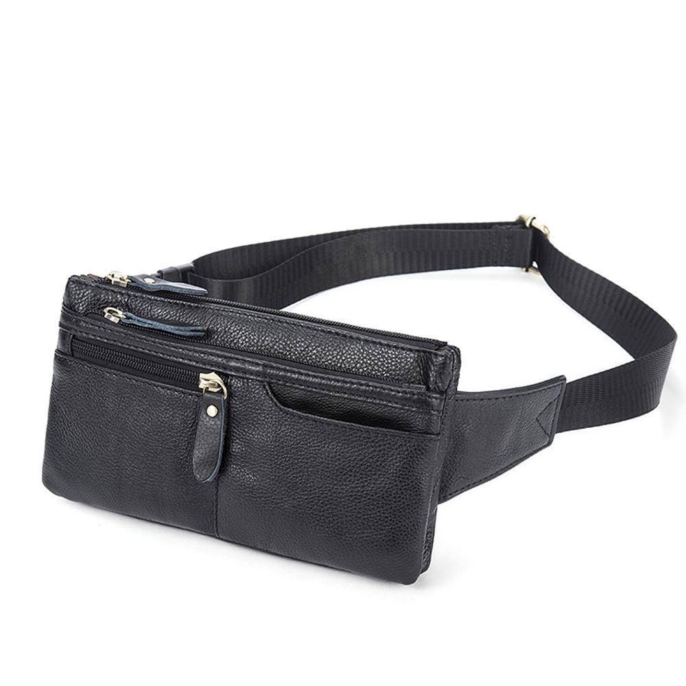 Rossie Viren vintage calfskin leather waist bag with adjustable strap, designed as a stylish fanny pack or belt bag.